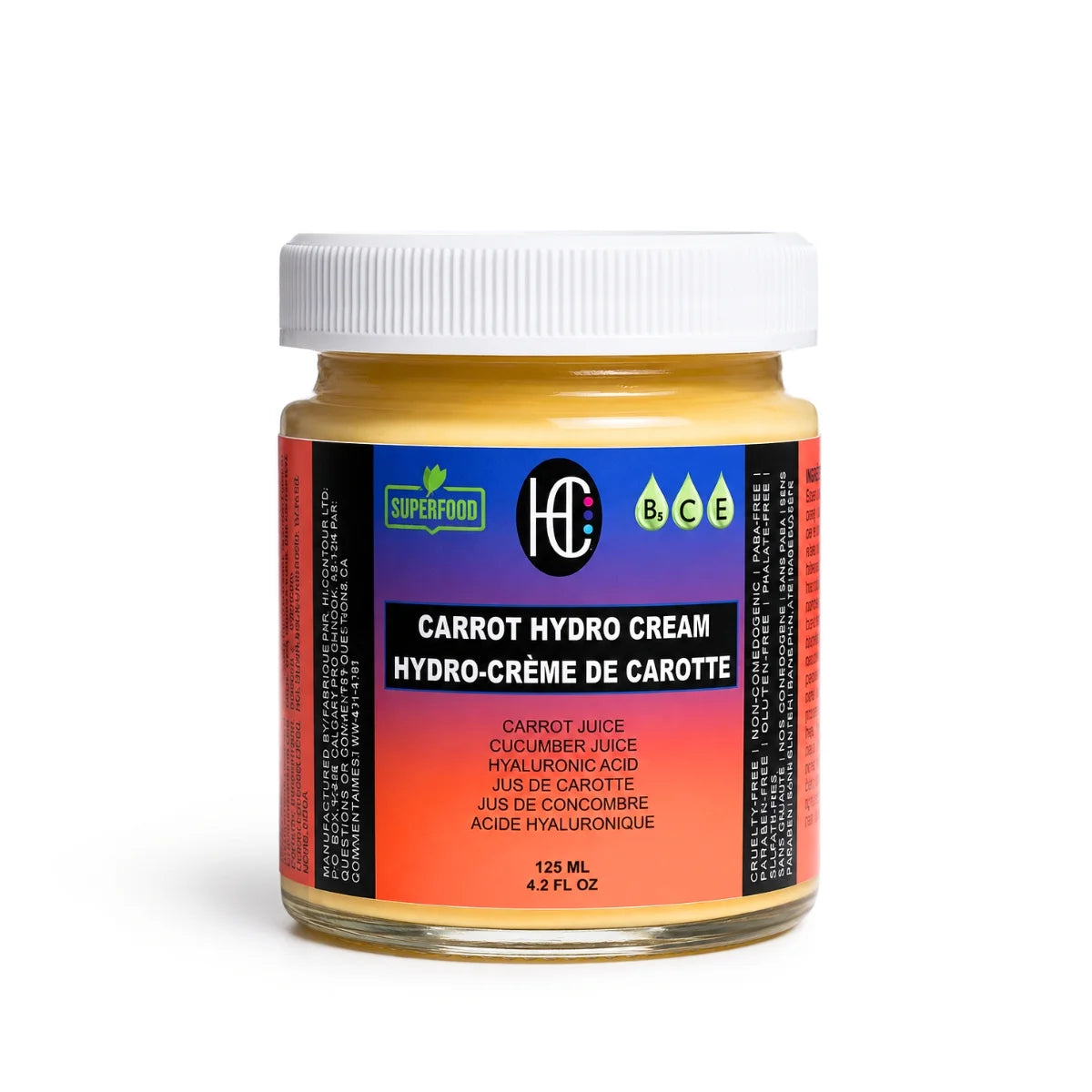 Carrot Hydro Cream – Daily Deep Hydration Face Cream | Fresh Carrot & Cucumber Juice + Hyaluronic Acid + Vitamins B5, C & E | 125mL