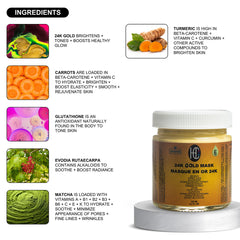 24K Gold Radiance Mask – Anti-Aging Weekly Face Mask | Fresh Carrot Juice, Matcha & Turmeric | Glutathione & Vitamin E | 125mL / 4.2 fl oz