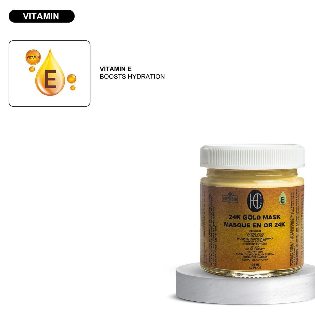 24K Gold Radiance Mask – Anti-Aging Weekly Face Mask | Fresh Carrot Juice, Matcha & Turmeric | Glutathione & Vitamin E | 125mL / 4.2 fl oz