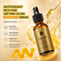 24K Gold Radiance Serum – Anti-Aging Daily Face Elixir | Fresh Carrot Juice, Hyaluronic Acid, Glutathione & Vitamins B5, C, E | Matcha & Turmeric | 30mL / 1.01 fl oz