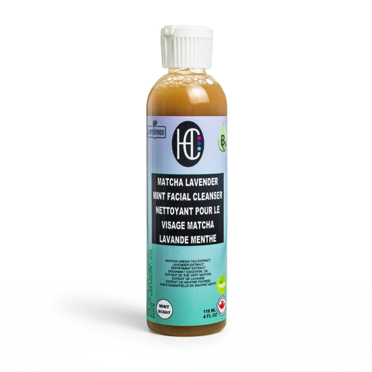 Matcha Lavender Mint Facial Cleanser – Daily Hydrating Face Wash | Matcha, Lavender & Fresh Mint | Avocado Oil & Vitamin B5 | 118mL / 4 fl oz