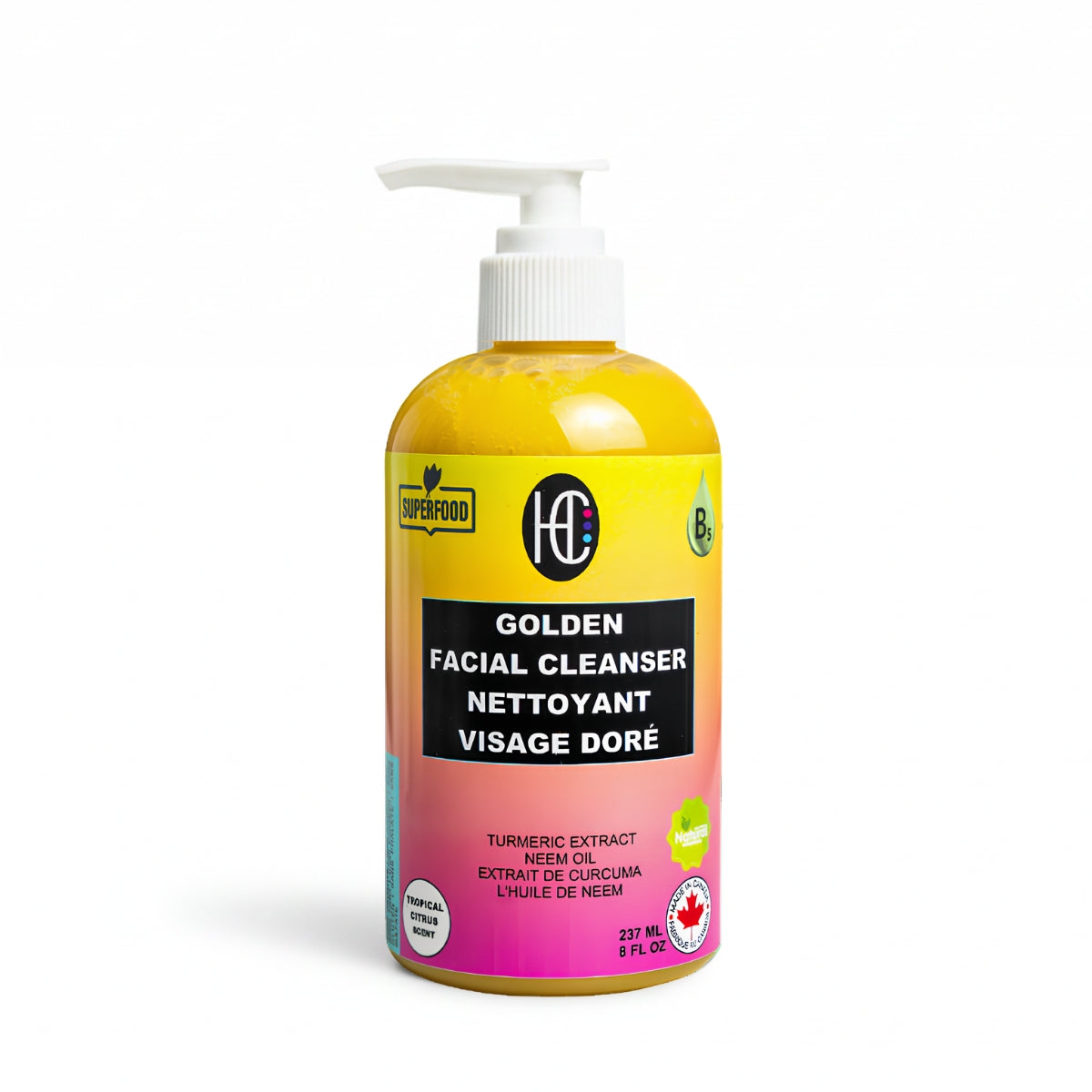 New Golden Facial Cleanser – Daily Hydrating Face Wash | Turmeric Extract + Neem Oil + Vitamin B5 | 237mL