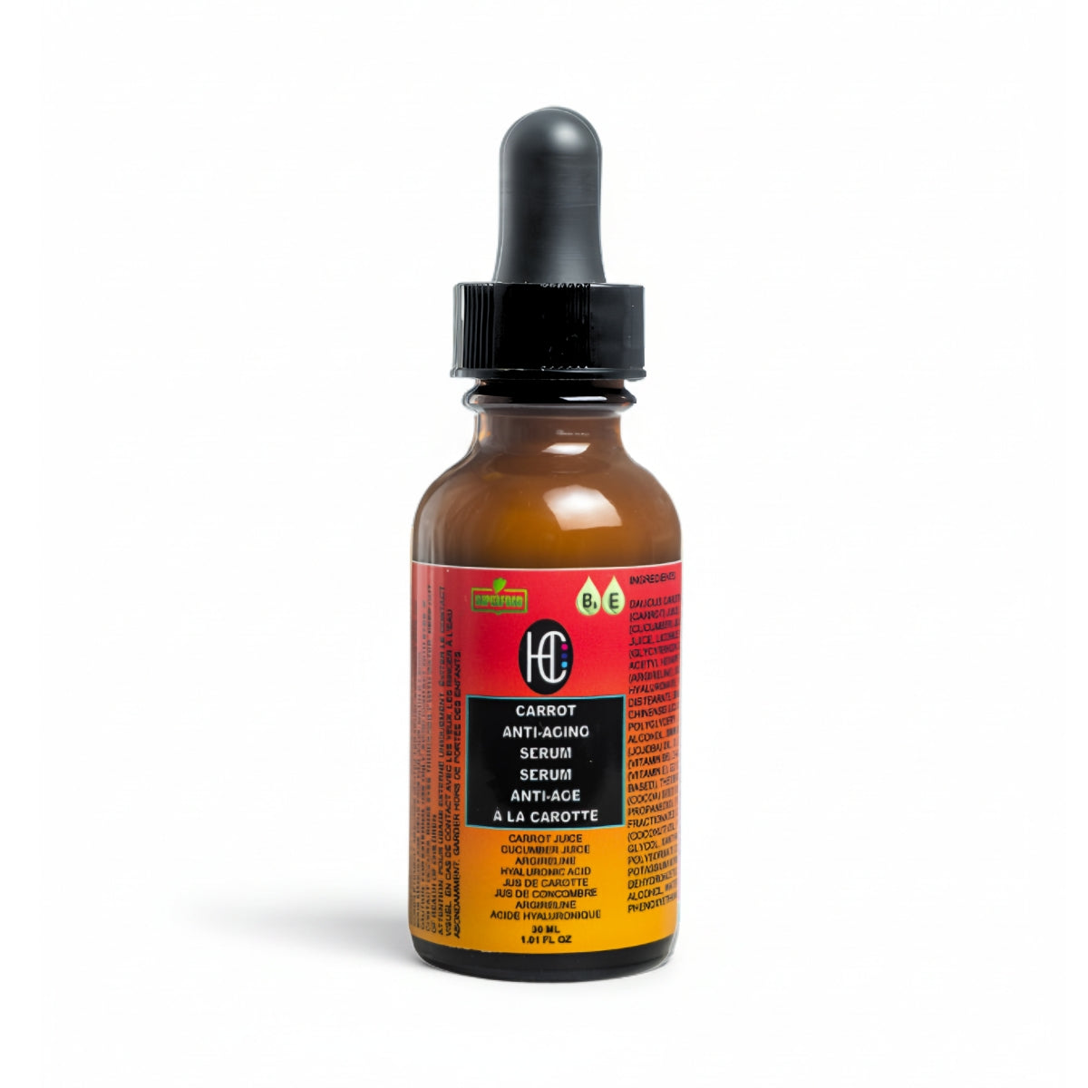 Carrot Anti-Aging Serum – Daily Hydrating & Brightening Face Serum | Carrot Juice + Cucumber Juice + Argireline + Hyaluronic Acid | 30mL