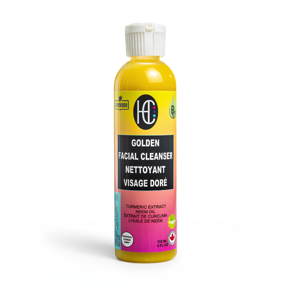 New Golden Facial Cleanser – Daily Hydrating Face Wash | Turmeric Extract + Neem Oil + Vitamin B5 | 118mL