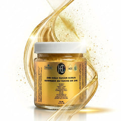 24K Gold Radiance Sugar Scrub – Anti-Aging Face & Body Exfoliator | Fresh Carrot Juice, Matcha & Turmeric | Natural Sugar Crystals | 125mL / 4.2 fl oz