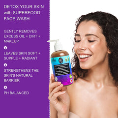 Berry & Beetroot Facial Cleanser – Daily Hydrating Face Wash | Fresh Beetroot Juice + Raspberry, Blueberry & Blackberry Extracts | Avocado Oil, Vitamin B5 & Vitamin C | 237mL