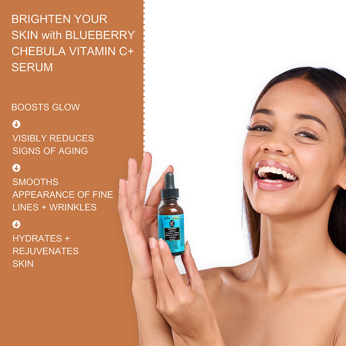 Blueberry Chebula Vitamin C+ Face Serum – Brightening & Hydrating | Hyaluronic Acid + Vitamin B5 & E | 30ML