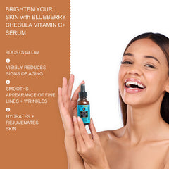 Blueberry Chebula Vitamin C+ Face Serum – Brightening & Hydrating | Hyaluronic Acid + Vitamin B5 & E | 30ML