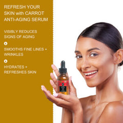 Carrot Anti-Aging Serum – Daily Hydrating & Brightening Face Serum | Carrot Juice + Cucumber Juice + Argireline + Hyaluronic Acid | 30mL