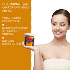 Carrot Anti-Aging Cream – Daily Brightening & Hydrating Face Moisturizer | Carrot Juice + Chebula Extract + Argireline + Hyaluronic Acid | 125mL