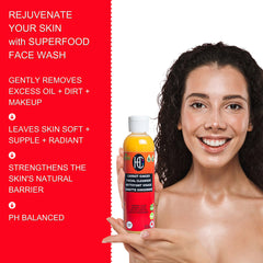 Carrot & Ginger Facial Cleanser – Daily Hydrating Face Wash | Fresh Carrot & Ginger Juice | Avocado Oil, Vitamin B5 & Vitamin C | 118mL