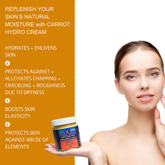 Carrot Hydro Cream – Daily Deep Hydration Face Cream | Fresh Carrot & Cucumber Juice + Hyaluronic Acid + Vitamins B5, C & E | 125mL