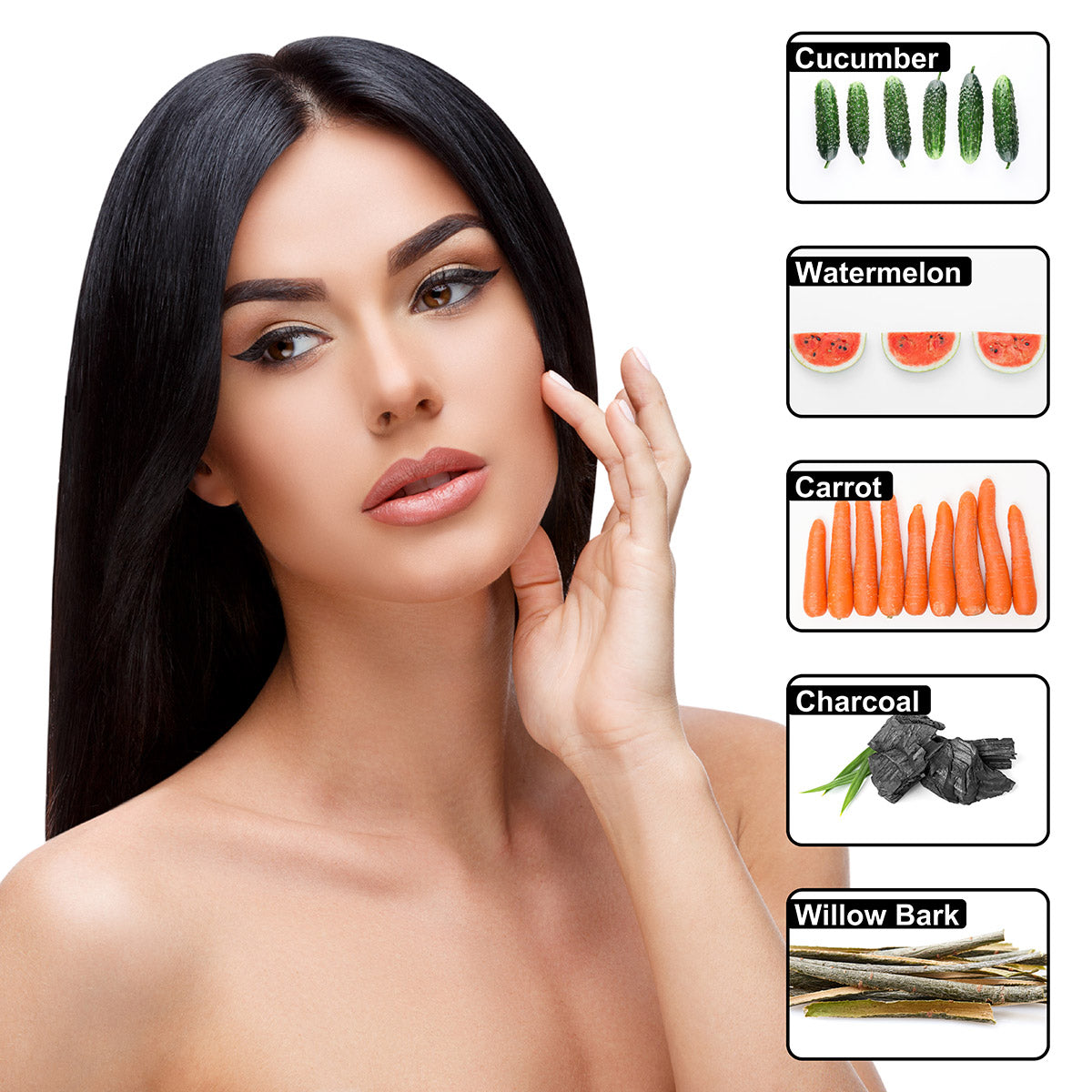 Charcoal Purifying Face Mask – Weekly Detox & Pore-Clearing Treatment | Charcoal + Willow Bark + Fresh Cucumber, Watermelon & Carrot Juice + Vitamin E | 125mL