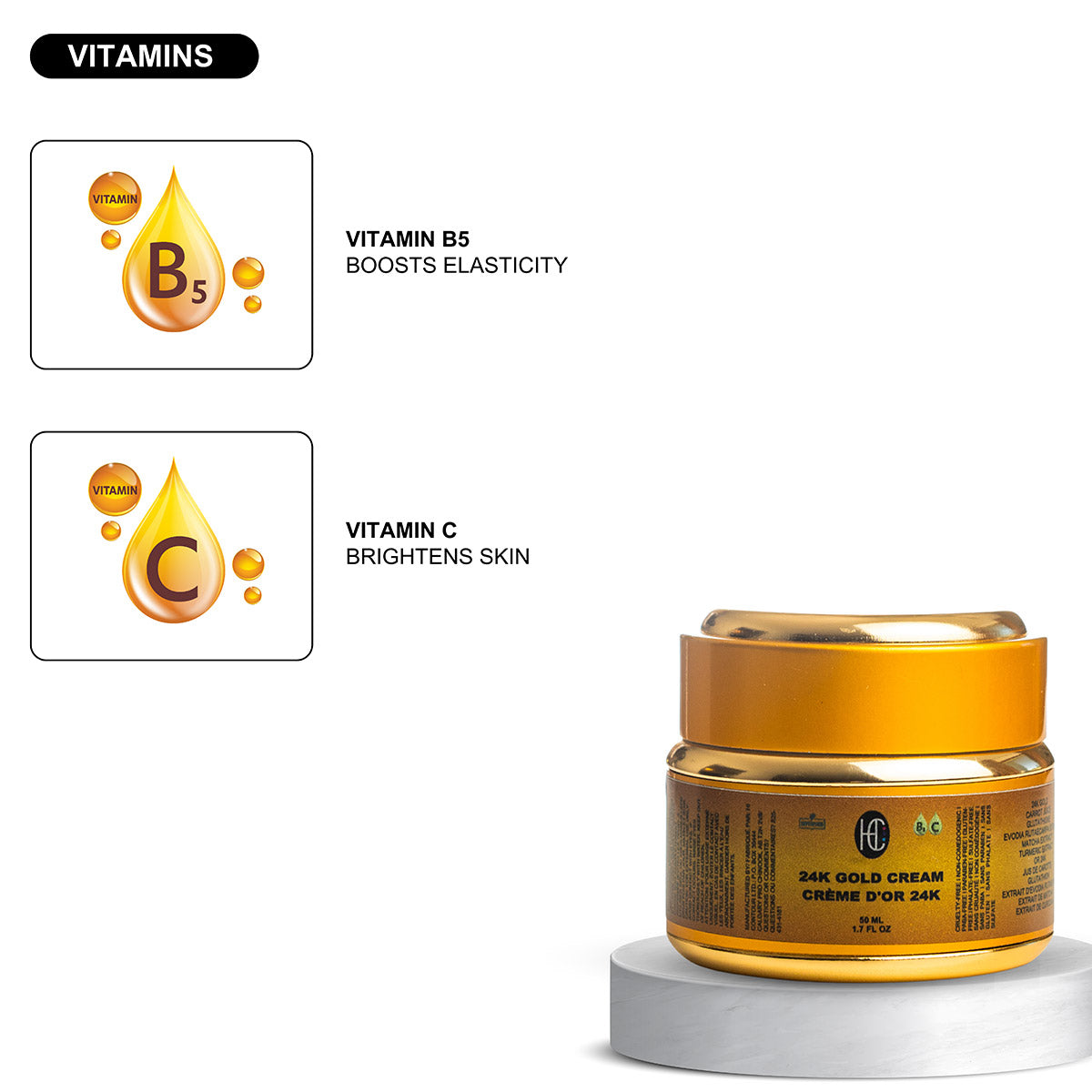 24K Gold Glow Cream – Daily Radiance & Hydration Face Moisturizer with Fresh Carrot Juice, Hyaluronic Acid & Glutathione | Matcha & Turmeric Extracts | Vitamin B5 & C | 50mL / 1.7 fl oz